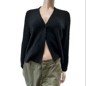 Talbots Black Cardigan Sweater V-Neck Knit